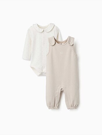 Katoenen set van rompertje en jumpsuit