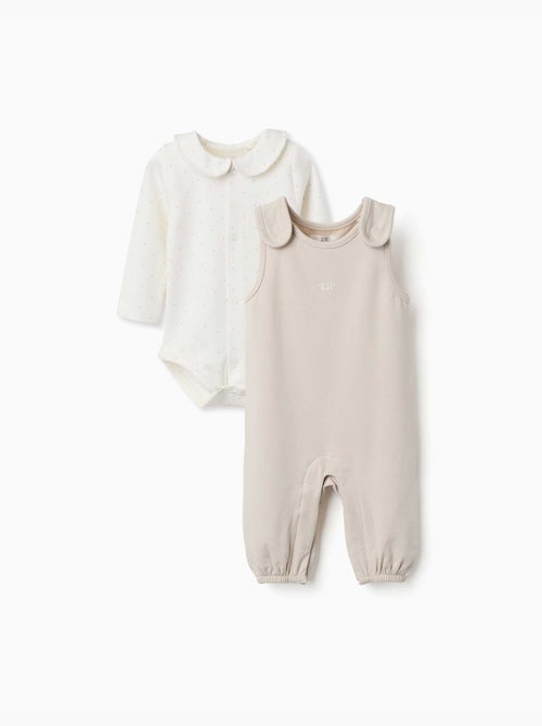 Katoenen set van rompertje en jumpsuit - Kiabi