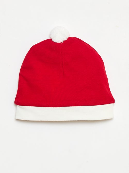 Katoenen setje - Rompertje + legging + muts in kerstthema - Kiabi