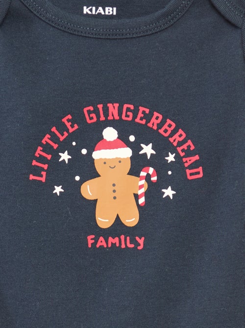 Katoenen setje - Rompertje + legging + muts in kerstthema - Kiabi