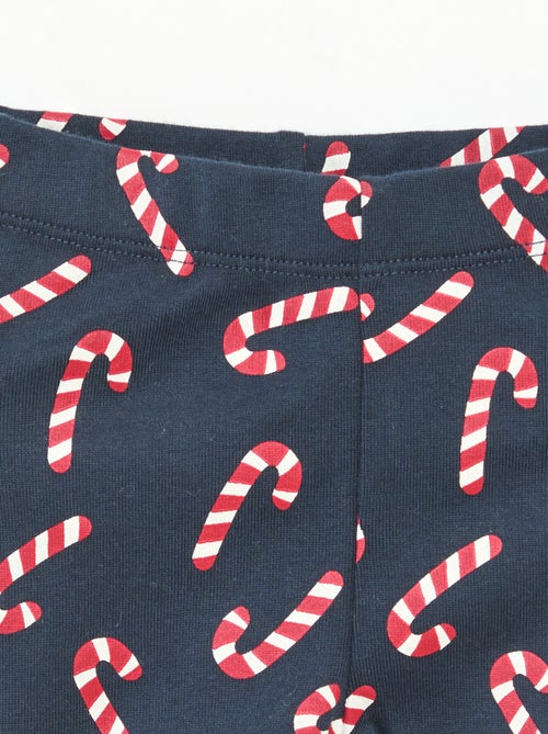 Katoenen setje - Rompertje + legging + muts in kerstthema - Kiabi