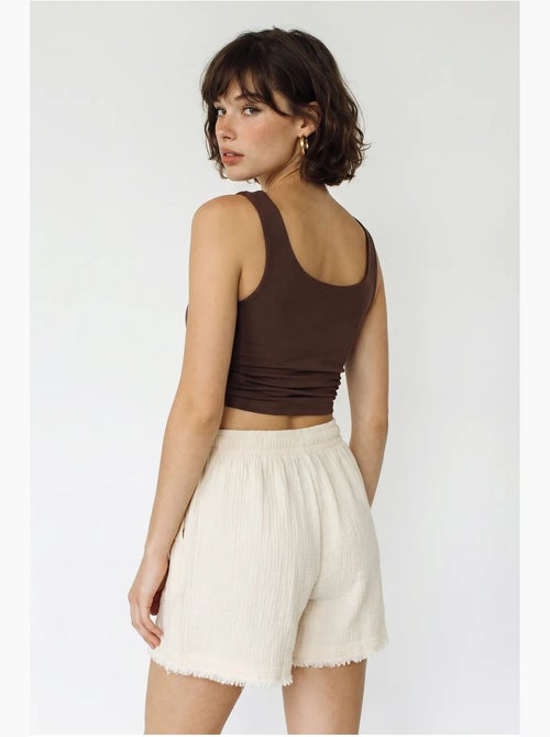 Katoenen short met hoge taille en wijde pijpen lucci - Kiabi Katoenen short met hoge taille en wijde pijpen lucci - Kiabi