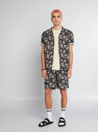 Katoenen short met print