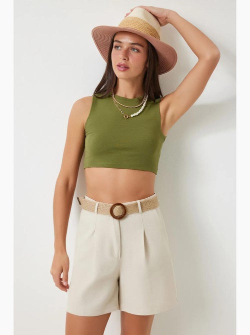 Katoenen shorts met hoge taille en wijde pijpen istanbul - Kiabi Katoenen shorts met hoge taille en wijde pijpen istanbul - Kiabi