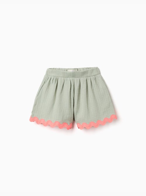 Katoenen shorts met ric rac afwerking - Kiabi Katoenen shorts met ric rac afwerking - Kiabi
