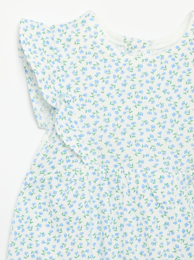 Katoenen speelpakje met print Blauw - Kiabi