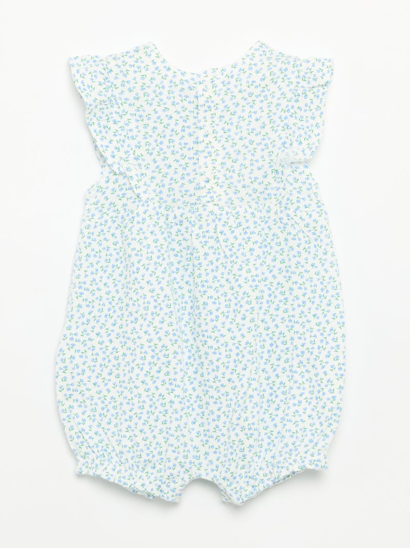 Katoenen speelpakje met print Blauw - Kiabi