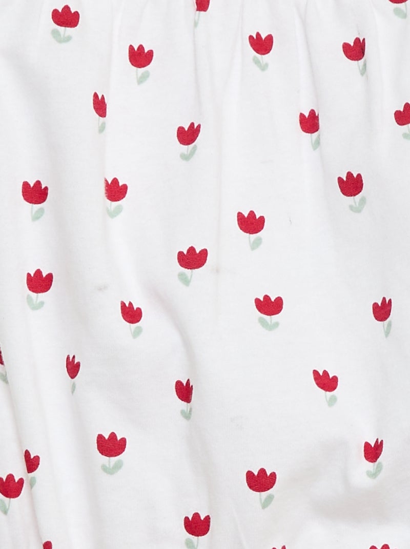 Katoenen speelpakje met print Wit - Kiabi