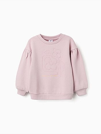 Katoenen sweater met geborduurde bloemen
