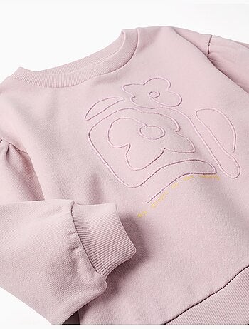 Katoenen sweater met geborduurde bloemen