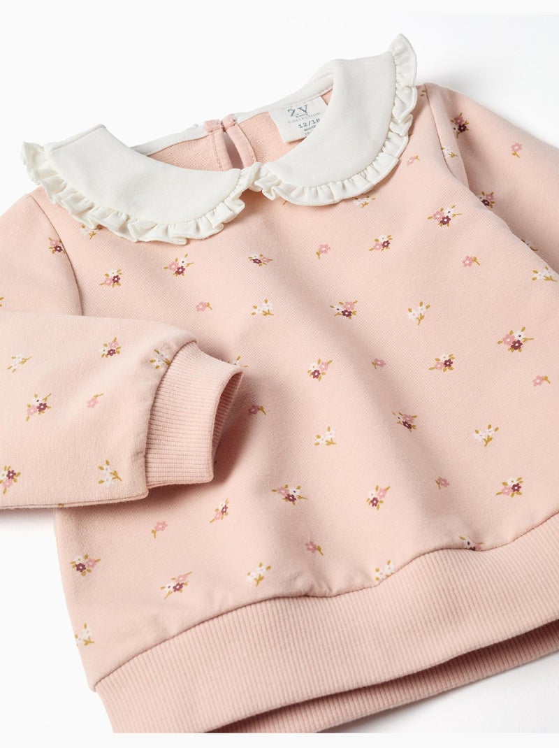 Katoenen sweatshirt en broek set Lichtroze - Kiabi