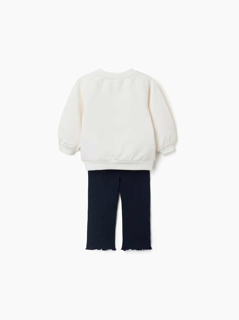 Katoenen sweatshirt en broekenset Wit - Kiabi