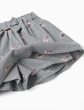 Katoenen sweatshirt en gingham skort