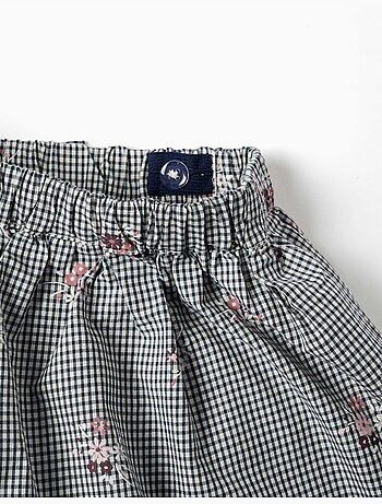 Katoenen sweatshirt en gingham skort