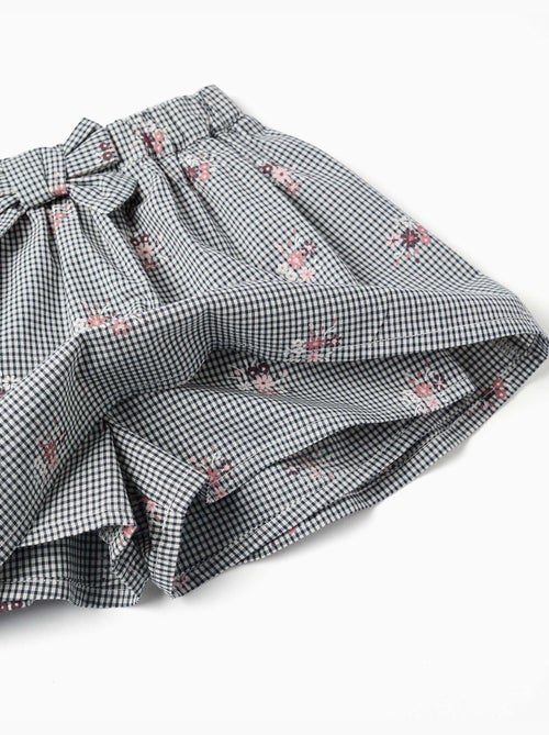 Katoenen sweatshirt en gingham skort - Kiabi