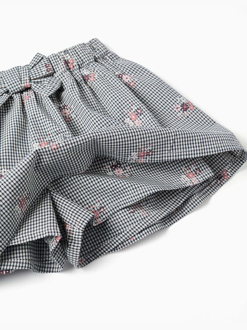 Katoenen sweatshirt en gingham skort Wit - Kiabi