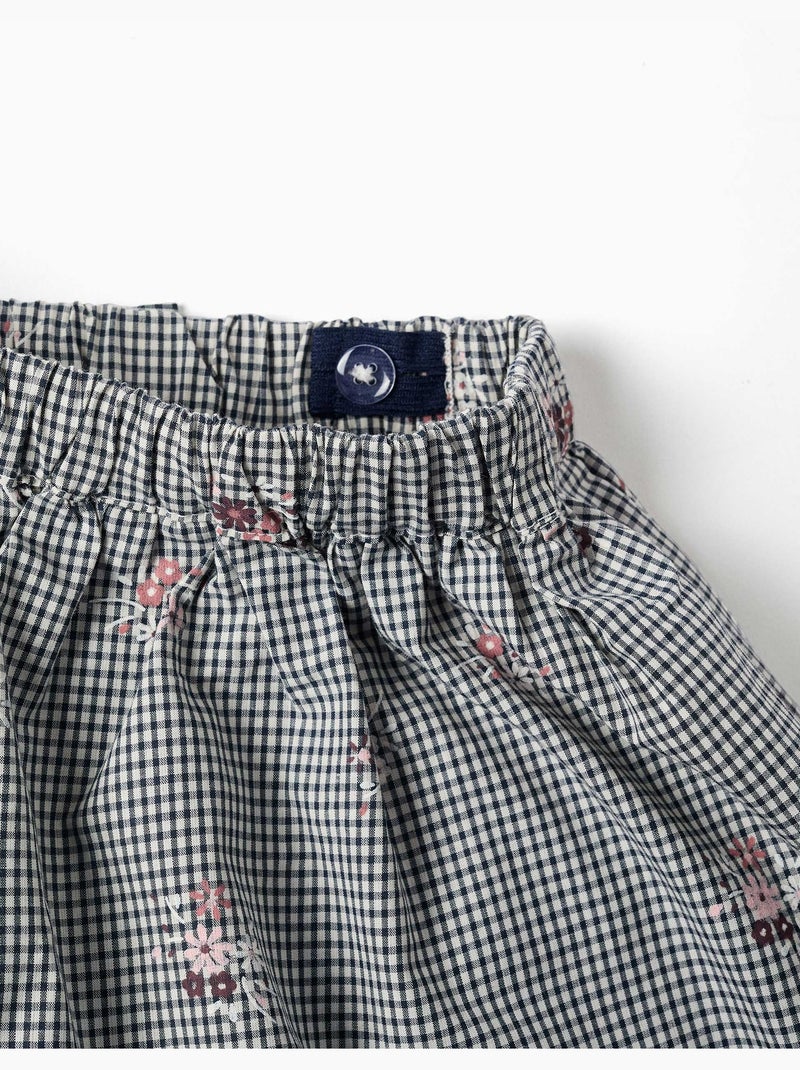 Katoenen sweatshirt en gingham skort Wit - Kiabi