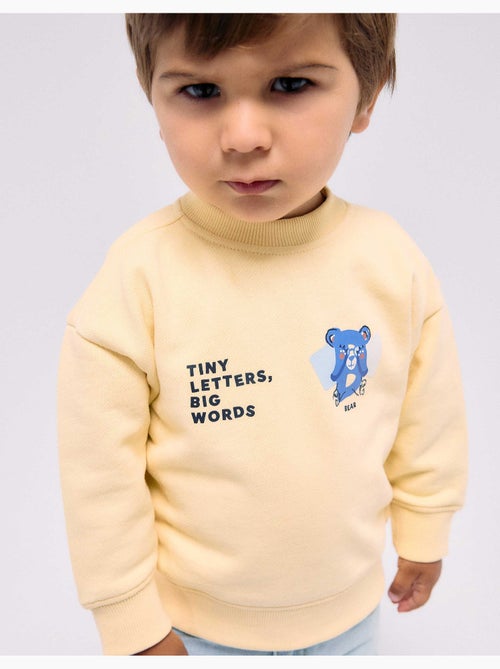 Katoenen sweatshirt met bedrukte beer en letters - Kiabi