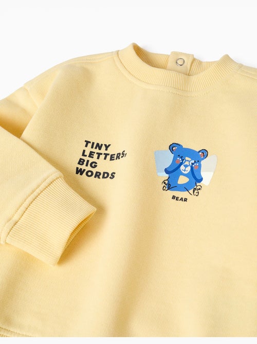 Katoenen sweatshirt met bedrukte beer en letters - Kiabi
