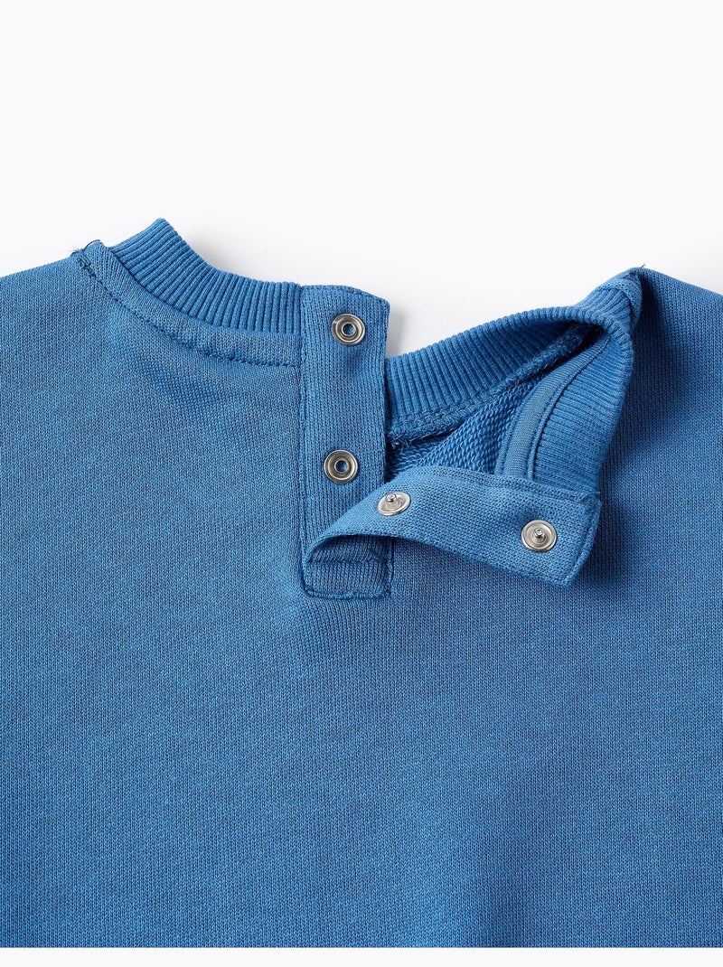 Katoenen sweatshirt met bedrukte dieren en letters Blauw Blauw - Kiabi