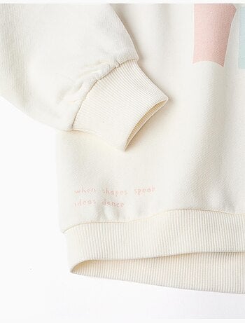 Katoenen sweatshirt met capuchon met hartjesprint