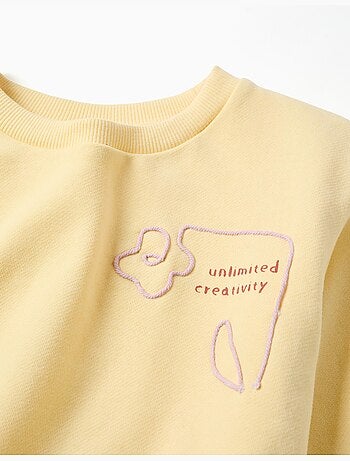 Katoenen sweatshirt met creativiteit print