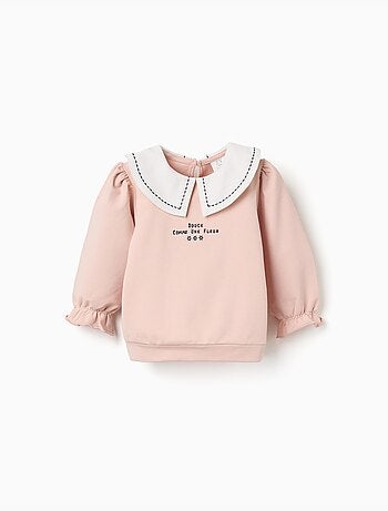 Katoenen sweatshirt met geborduurde kraag