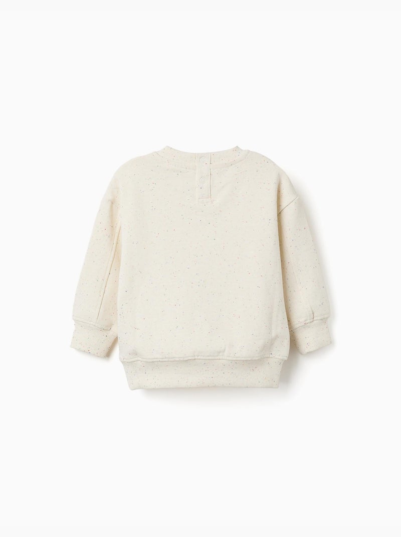 Katoenen sweatshirt met kleurrijke draden Wit - Kiabi