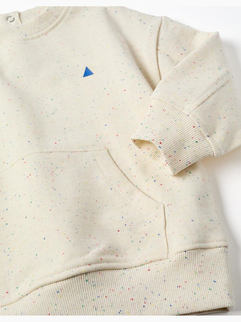 Katoenen sweatshirt met kleurrijke draden Wit - Kiabi