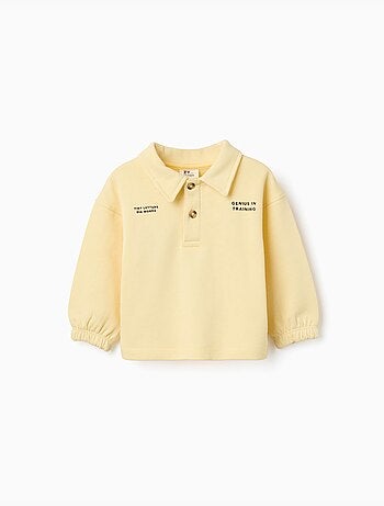 Katoenen sweatshirt met polokraag en print