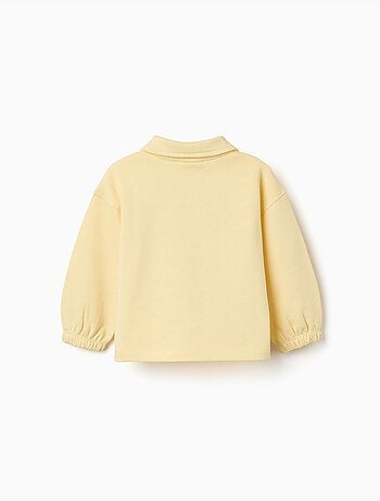 Katoenen sweatshirt met polokraag en print