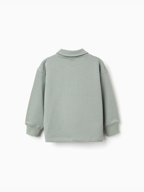 Katoenen sweatshirt met polokraag en print - Kiabi Katoenen sweatshirt met polokraag en print - Kiabi