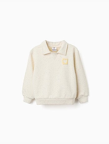Katoenen sweatshirt met reliëf hartprint