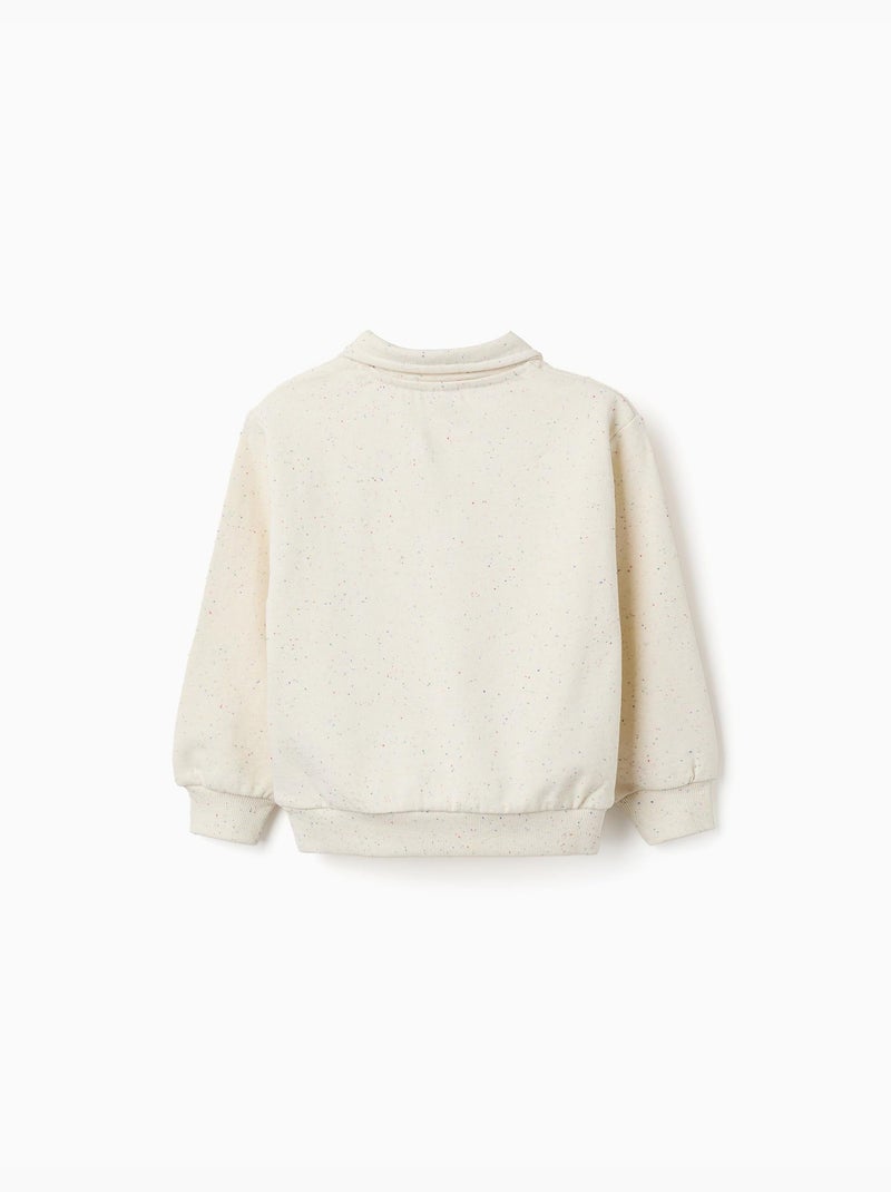 Katoenen sweatshirt met reliëf hartprint Wit - Kiabi