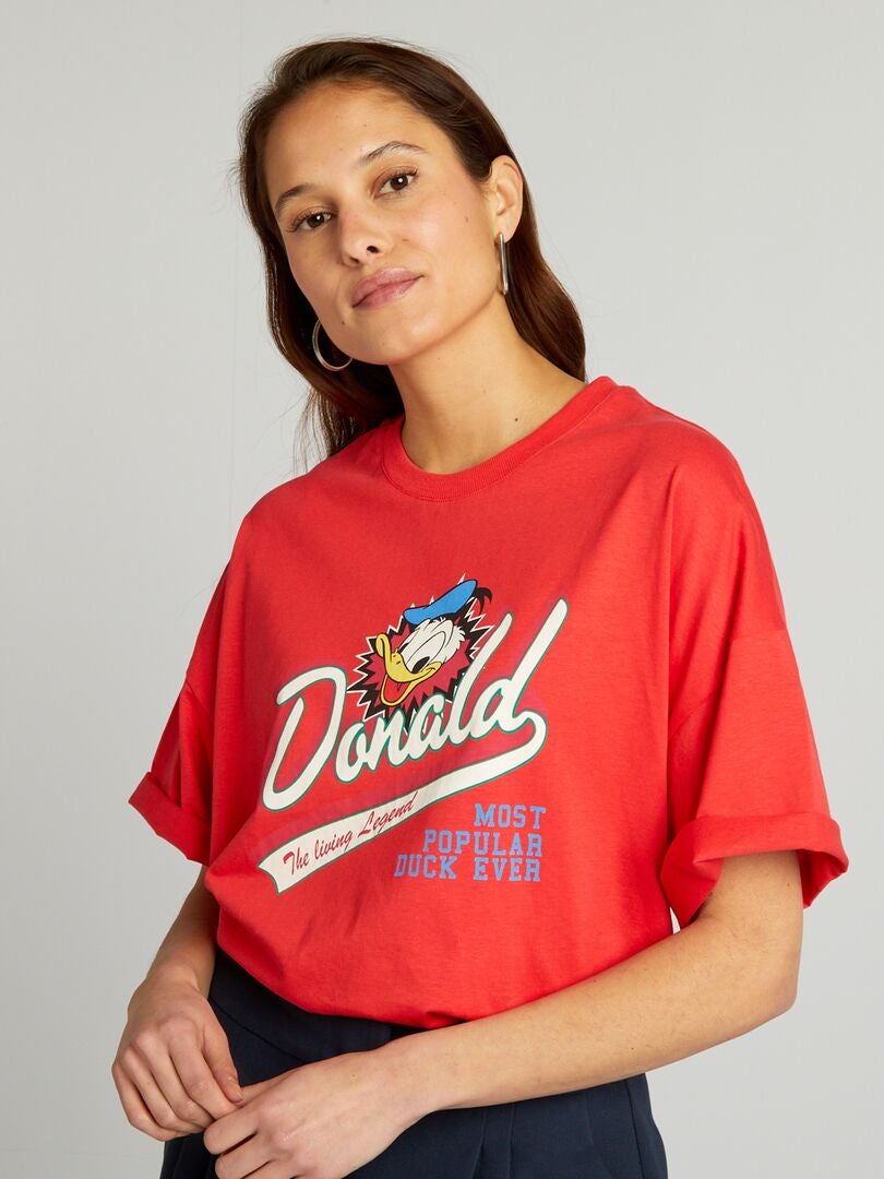 Katoenen T-shirt 'Donald Duck' van 'Disney' ROOD - Kiabi
