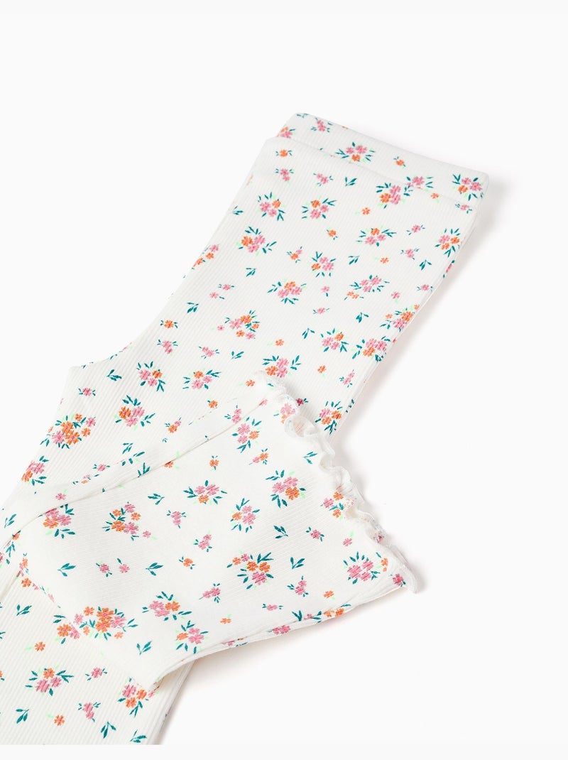 Katoenen T-shirt en geribde broek babymeisjes Zalm - Kiabi