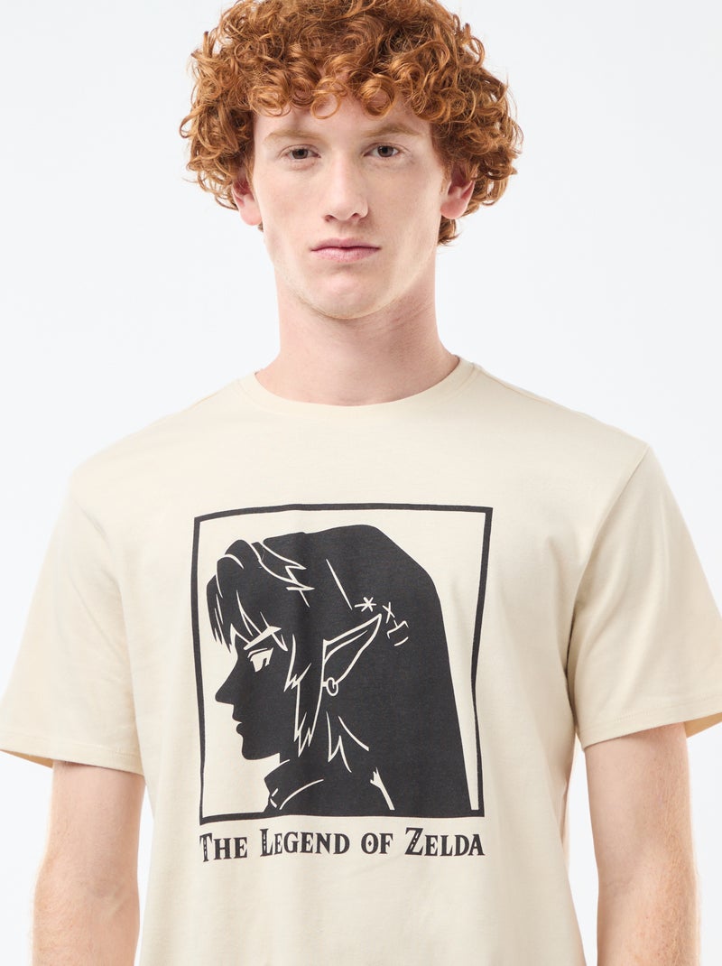 Katoenen T-shirt 'Fashion UK' 'Zelda' Biege - Kiabi