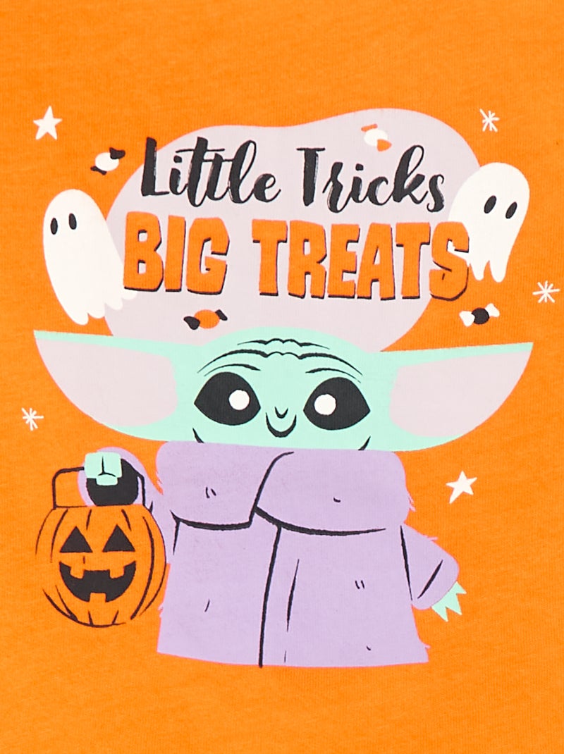 Katoenen T-shirt 'Halloween' Star Wars' 'Grogu' Oranje - Kiabi