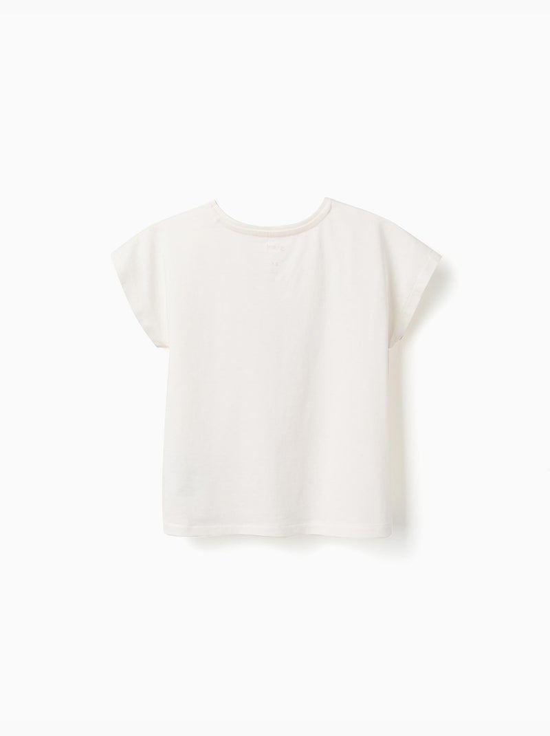 Katoenen T-shirt met Angel print Lichtbeige - Kiabi