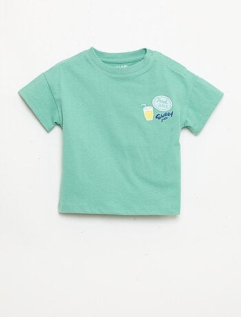 Katoenen T-shirt met borstborduurwerk