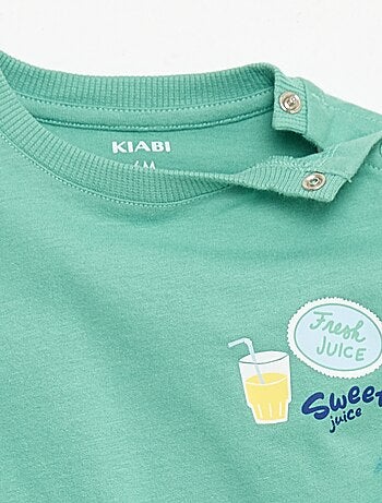 Katoenen T-shirt met borstborduurwerk