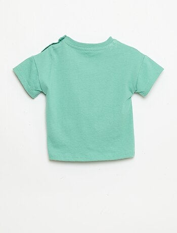 Katoenen T-shirt met borstborduurwerk