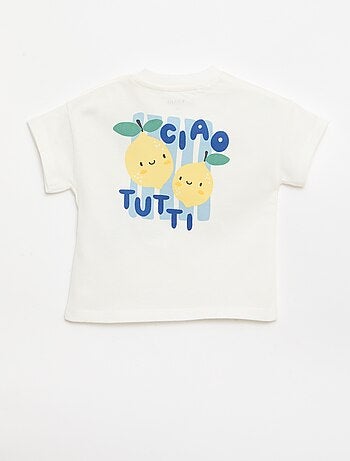 Katoenen T-shirt met borstborduurwerk
