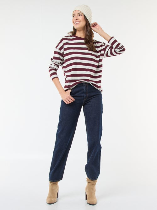 Katoenen T-shirt met driekleurige strepenprint - Kiabi Katoenen T-shirt met driekleurige strepenprint - Kiabi