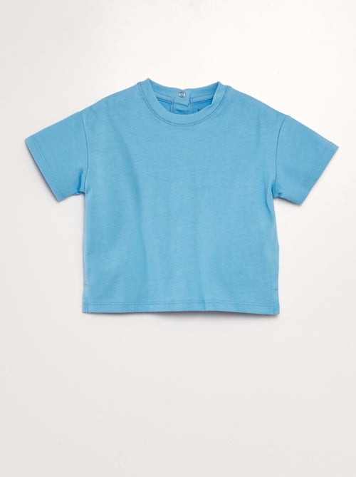 Katoenen T-shirt met drukknoopjes op de rug Tough Cotton - Uniseks - Kiabi