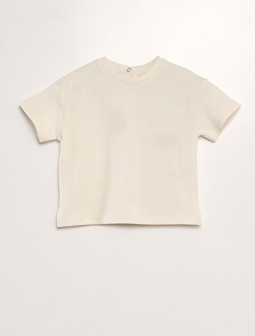 Katoenen T-shirt met drukknoopjes op de rug Tough Cotton - Uniseks - Kiabi