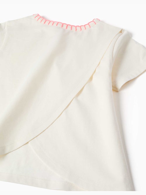 Katoenen T-shirt met geborduurde kraag - Kiabi Katoenen T-shirt met geborduurde kraag - Kiabi