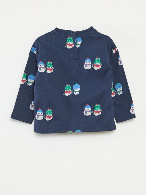 Katoenen T-shirt met kerstprint - Kiabi