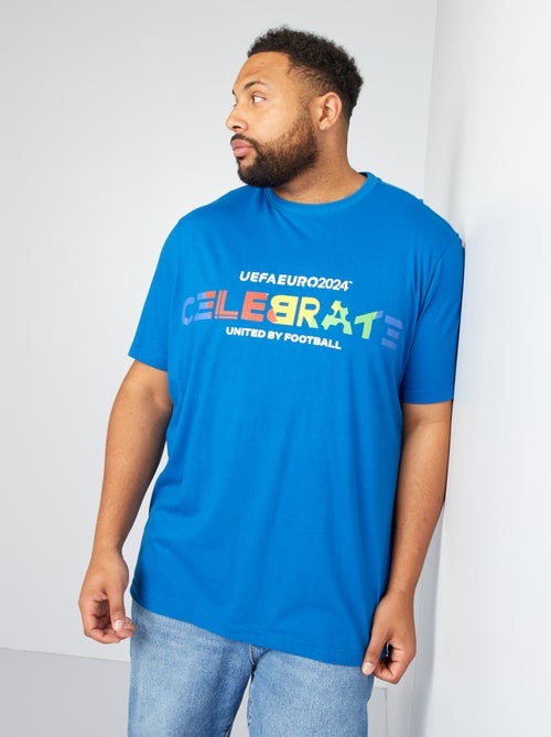 Katoenen T-shirt met korte mouw en tekstopdruk 'Euro 2024' - Kiabi