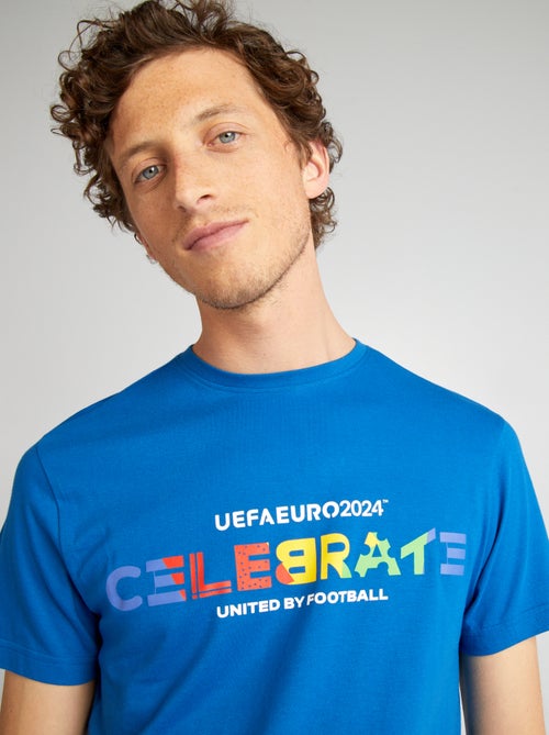 Katoenen T-shirt met korte mouw en tekstopdruk 'Euro 2024' - Kiabi